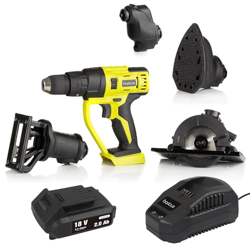 Baricus Multi Head Tool inkl. Akku & Ladegerät - Effizientes Multifunktionswerkzeug - schleifen, schrauben, bohren, sägen - im Koffer inkl. Zubehör - B-Ware Baricus Multi Head Tool inkl. Akku & Ladegerät - Effizientes Multifunktionswerkzeug - schleifen, schrauben, bohren, sägen - im Koffer inkl. Zubehör - B-Ware von Baricus