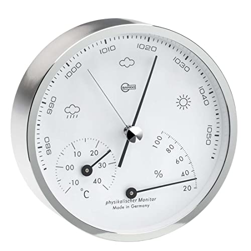 Barigo 1013MW Pentable Wetterstation Messing vernickelt B x H: 104 mm x 35 mm von Barigo