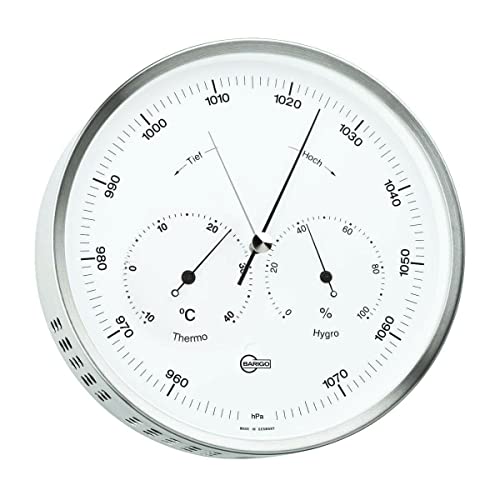 Barigo 350m Steel Wetterstation Barometer Thermometer Hygrometer B x H 162 mm x 50 mm von Barigo