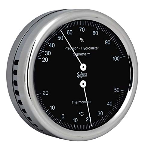 Barigo Orion | Thermometer Hygrometer analog | Marine Mounting System inklusive | poliertes Edelstahlgehäuse | Durchmesser 102mm von Barigo