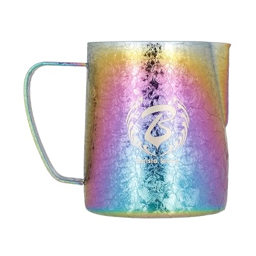 Barista Space Polished Silver Milk Jug optimal für Latte Art mit präziser Ausgusstülle, leicht und handlich, empfohlen von Weltmeistern – silverMulticolor - 350ml von Barista Space