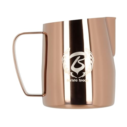 Barista Space Polished Silver Milk Jug optimal für Latte Art mit präziser Ausgusstülle, leicht und handlich, empfohlen von Weltmeistern – silverRose Golden - 350ml Barista Space Polished Silver Milk Jug optimal für Latte Art mit präziser Ausgusstülle, leicht und handlich, empfohlen von Weltmeistern – silverRose Golden - 350ml von Barista Space