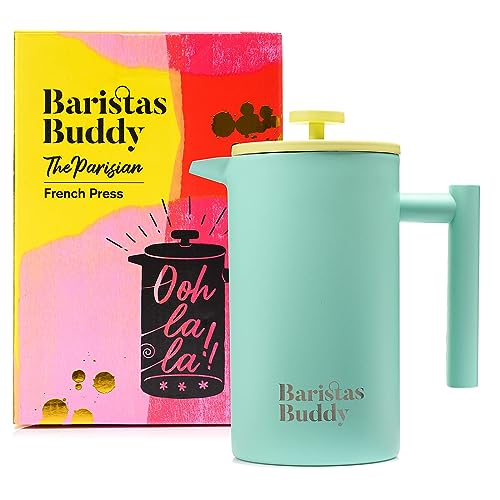 BaristasBuddy French Press Kaffeemaschine, isoliert, Edelstahl, manuelle Kaffeemaschine für Zuhause, Büro oder Camping, großes Fassungsvermögen von 964 ml für 4 Tassen BaristasBuddy French Press Kaffeemaschine, isoliert, Edelstahl, manuelle Kaffeemaschine für Zuhause, Büro oder Camping, großes Fassungsvermögen von 964 ml für 4 Tassen von BaristasBuddy
