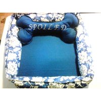 20" Designer Rail Bed Mit Abnehmbarer Matte Und Besticktem Knochenkissen, Haustierbettwäsche, Decke, Haustiermöbel, Katzenbett, Fischkissen von Bark4Bones