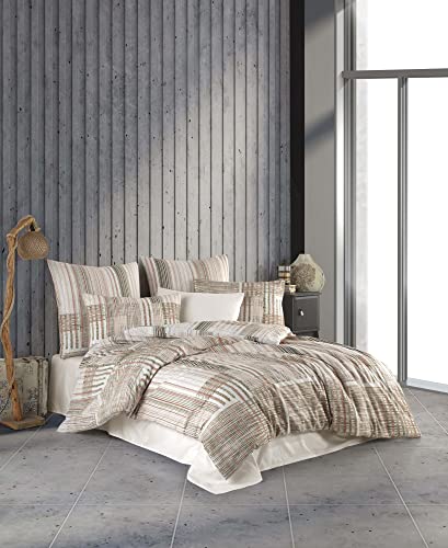 Renforce Wende Bettwäsche beige Spencer 135 x 200 cm 80 x 80 cm von Barka