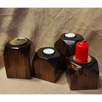 Kerzenhalter Für Teelicht Kerzen Holz Deko von BarkbeetleWorks
