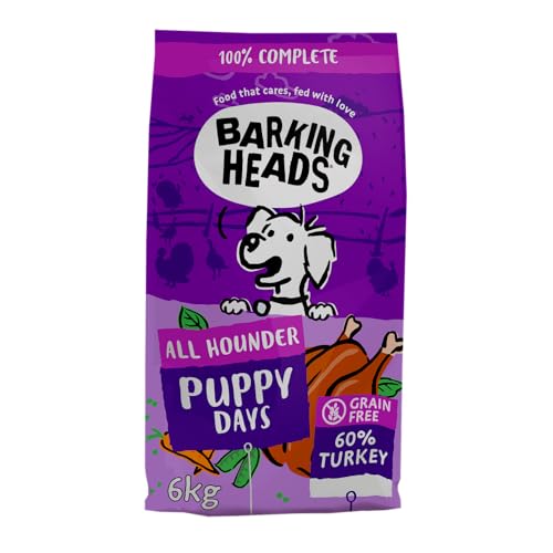 Barking Heads Dry Dog Food for Puppies - Puppy Days - 100% Natural Chicken and Salmon, Grain-Free with No Artificial Flavours, Good for Strong Teeth and Bones, 6 kg von Barking Heads
