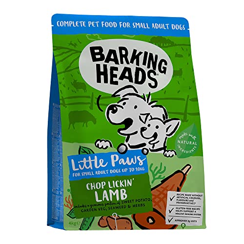 Barking Heads Hundefutter Trocken Getreidefrei, für kleine Rassen - Legendäres Lamm - 100% Natürlich, Grasgefüttertes Lamm, 4kg von Barking Heads