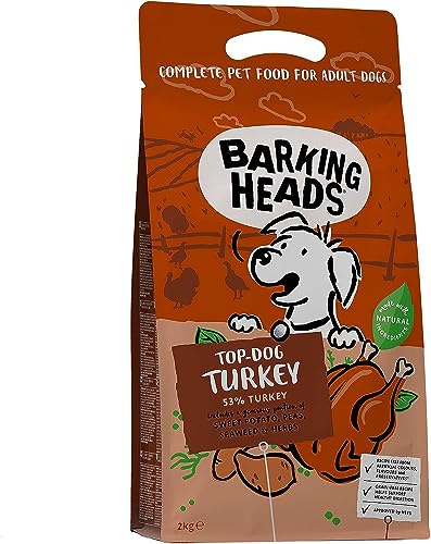 Barking Heads Hundefutter Trocken Getreidefrei - Beste Pute - 100% Natürlich, Fleisch von freilaufender Pute, ohne künstliche Geschmacksverstärker, 2kg von Barking Heads