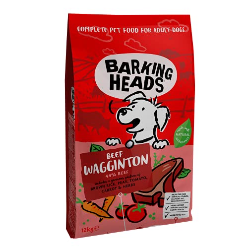 Barking Heads Hundefutter Trocken Getreidefrei - Bestes Rind - 100% Natürlich, Fleisch von grasgefütterten Rindern, ohne künstliche Geschmacksverstärker, 12kg von Barking Heads