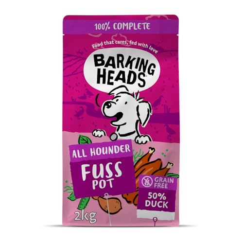 Barking Heads Hundefutter Trocken Getreidefrei - Ente Gut Alles Gut - 100% Natürlich, Ente Hypoallergen, ohne künstliche Geschmacksverstärker,2kg von Barking Heads
