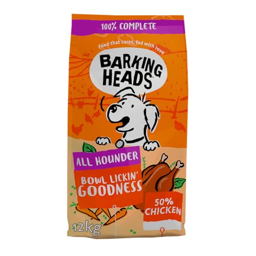 Barking Heads Bowl Lickin' Chicken Trockenfutter für Hunde, 100% Natürliches Hundetrockenfutter mit Hühnerfleisch, Natürliche Tiernahrung für Ausgewachsene Hunde Aller Rassen, 12 kg von Barking Heads