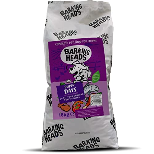 Barking Heads Welpenfutter Trocken Getreidefrei - Welpentage - 100 Natürlich, Huhn und Lachs, Hundefutter Junior, für starke Zähne und Knochen, 18kg von Barking Heads