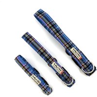 Kariertes Hundehalsband in Hellblau von BarkleyandFetch