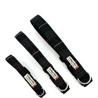 Karo Hundehalsband in Grün/Marineblau von BarkleyandFetch