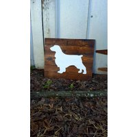 Personalisierte Hunderasse Silhouette Schild Handbemalte Altholz Wandkunst von BarnWebCreations