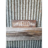 Rustikales Altholz Hallo Schild Handgemaltes Bauernhaus Dekor von BarnWebCreations