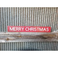 Rustikales Altholz Merry Christmas Schild - Handbemalt Rot von BarnWebCreations