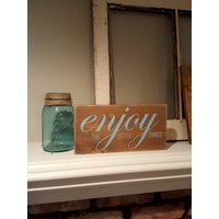 Rustikales Altholz Schild Handbemalt Türkis "Enjoy The Little Things' von BarnWebCreations