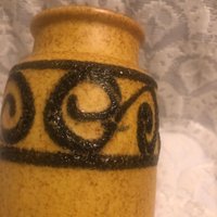 Scheurich West German Pottery Vase Fat Lava Gold Brown Swirl 237-16 von BarnboardVintageShop
