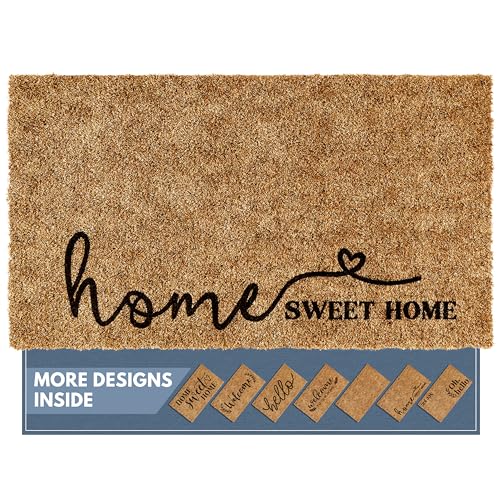 Barnyard Designs"Home Sweet Home"Fußmatte Willkommensmatte Outdoor Matte Große Haustür Matte Indoor Eingang Hintertürmatte Outdoor Eingang Veranda Teppich Bauernhaus Home Frühling Herbst 76x43cm Braun von Barnyard Designs