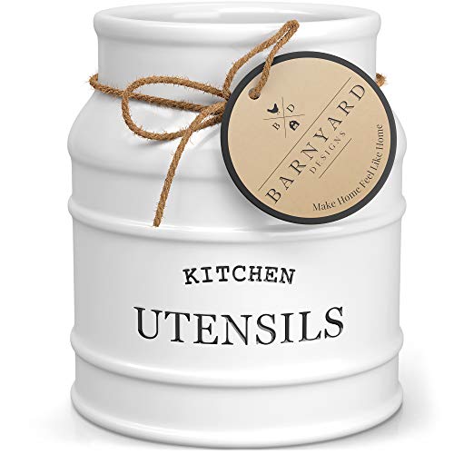 Barnyard Designs White Ceramic Utensil Crock Keramik-Utensilientopf, Weiss/opulenter Garten Barnyard Designs White Ceramic Utensil Crock Keramik-Utensilientopf, Weiss/opulenter Garten von Barnyard Designs
