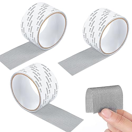 Baroce Fliegengitter Reparatur Klebeband 3 Rollen Fliegengitter Reparatur Set 5cm x 2m Reparaturband für Moskitonetz Selbstklebend Insektenschutz Fenster Tape für Reparaturlöcher von Baroce