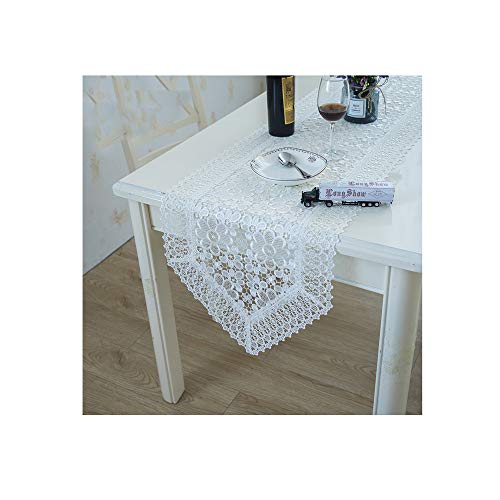 BaronHong Tischläufer/Overlay für romantische Tischdekor weiße Blumenstickerei aushöhlen (weiß, 100 * 150 cm) von BaronHong