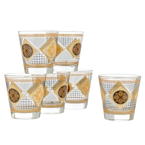 Baroni Home 6er-Set Wassergläser mit farbigem Aufdruck, farbige Gläser MADE IN ITALY, spülmaschinenfeste Gläser, 25 CL, Dekoration Domus von Baroni Home