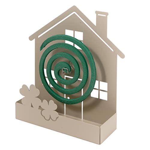 Baroni Home Anti-Mücken-Spirale Halter aus Metall, Räucherspirale Halter für Innen- und Außenbereiche, Halter für Mückenabwehr, 17x5x18 cm, Taubes Haus von Baroni Home