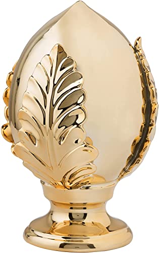 Baroni Home Apulischer Pumo, dekorative Blumenknospe aus handbemaltem Porzellan, Bunte Hausdekoration, 9x9x14 cm, S, Gold von Baroni Home