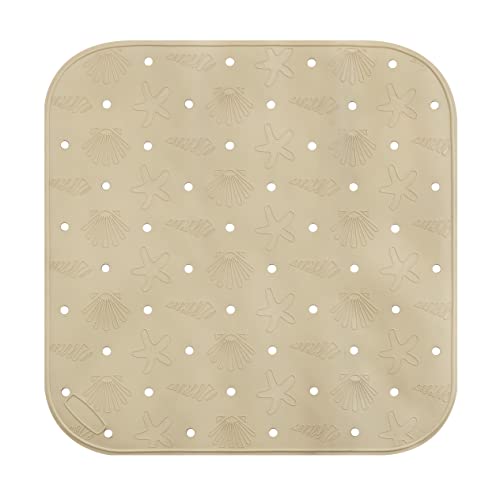 Baroni Home Badewanneneinlage aus PVC, rutschfest, Duschmatte, Made in Italy, 53 x 53 cm, Beige quadratisch von Baroni Home