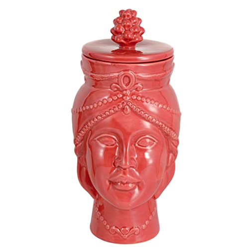 Baroni Home Dose mit Mohrenkopf, sizilianischer Stil mit luftdichtem Deckel, Designobjekt, italienischer Stil, 12 x 12 x 25 cm, rote Königin Baroni Home Dose mit Mohrenkopf, sizilianischer Stil mit luftdichtem Deckel, Designobjekt, italienischer Stil, 12 x 12 x 25 cm, rote Königin von Baroni Home