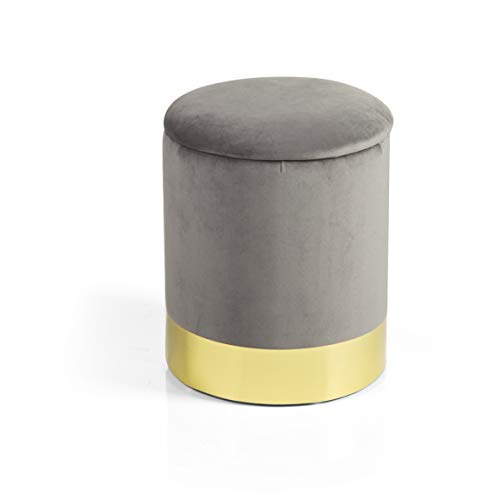 Baroni Home Hocker mit Stauraum, Samt, goldenband, 31X31X39 cm - Taupe Baroni Home Hocker mit Stauraum, Samt, goldenband, 31X31X39 cm - Taupe von Baroni Home