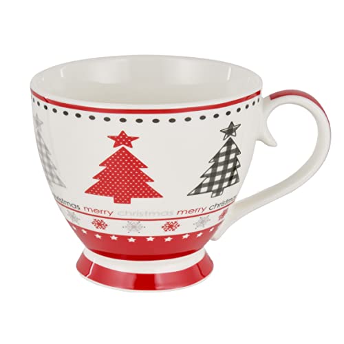 Baroni Home Keramikbecher, Frühstückstasse, Tasse, Geschenk für Kaffee, 14 x 11 x 10 cm, 45 cl Weihnachten von Baroni Home