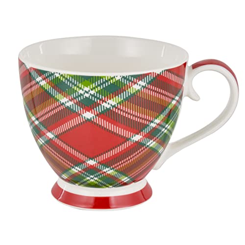 Baroni Home Keramikbecher, Frühstückstasse, Tasse, Geschenk für Kaffee 14 x 11 x 10 cm, 45 cl Tartan von Baroni Home