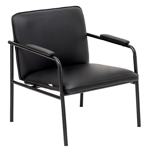 Baroni Home Loungesessel mit Eisengestell, Armlehnenstuhl, Mid-Century-Modern Design, Relaxsessel für Wohnzimmer, Schlafzimmer, Arbeitsyimmer, Lounge 78x59x64 cm (Schwarz) von Baroni Home