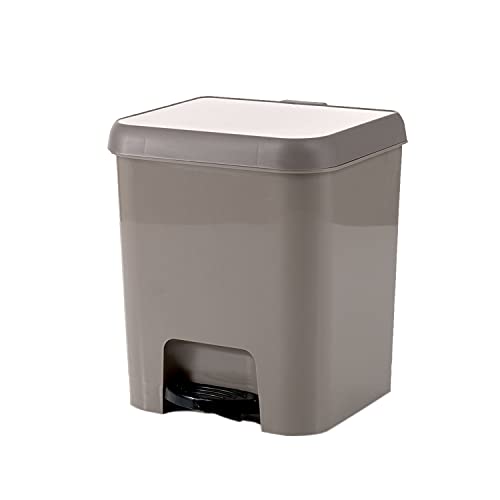 Baroni Home - Mülleimer auf Pedal, Mülleimer, Eimer aus Kunststoff mit weichem Verschluss, geruchlos, Abfalleimer für Küche, Bad, Büro beige 7 Liter, Maße 22 x 16 x 26 cm von Baroni Home