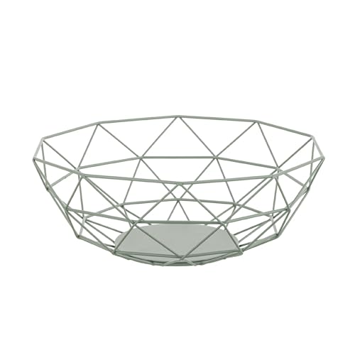Baroni Home Obstkorb aus Metall, Obstkorb, modernes Design, für Tisch und Küche, Linie Salvia, 28 x 28 x 10 cm von Baroni Home