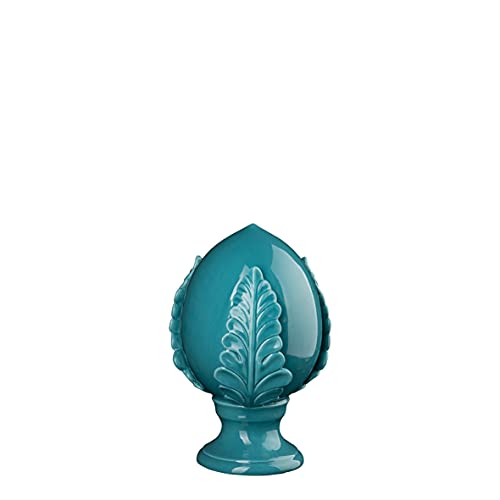 Baroni Home Apulischer Pumo, dekorative Blumenknospe aus handbemaltem Porzellan, Bunte Hausdekoration, 9x9x14 cm, S, Türkis von Baroni Home