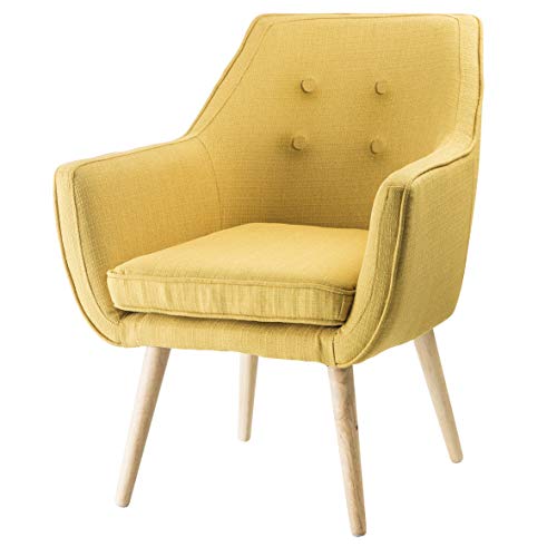 Baroni Home Sessel, Wildleder, Ockergelb, 65X65X85 cm von Baroni Home