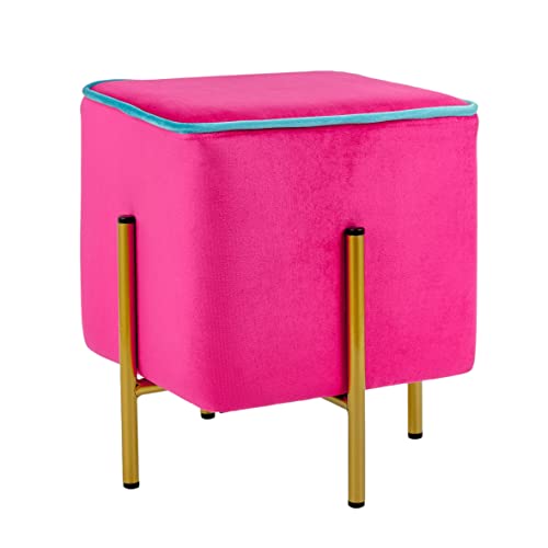 Baroni Home Sitzhocker, Fuchsia Türkis Rand, Large von Baroni Home