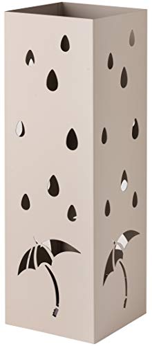 Baroni Home modernes Design Schirmständer aus Metall mit Regenschnitzerei - taubengrauer Schirmständer mit Haken und abnehmbarem Auffangfach für Heim- und Bürodekoration 15,5x15x49 cm von Baroni Home