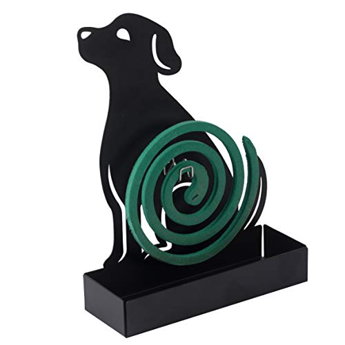 Räucherspiralen Halter Mückenspirale Metall Schwarzer Hund. Halter Mückenspirale Für Drinnen und Draußen 14X5X19 cm von Baroni Home