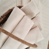 Geschirrtuch Küchentuch Aus Leinen Mit Streifen Und Monogramm Wl, Unbenutztes Leinenhandtuch Für Die Landhausküche, Vintage Leinentuch Ht004 von BarosaVintage