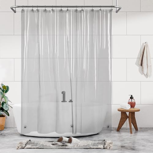 Barossa Design Duschvorhang-Auskleidung, transparent, schwarz, Premium-PVA-Duscheinlage mit 3 Magneten und Metallösen, wasserdicht, leicht, Standard-Größe, Duschvorhänge für Badezimmer, von Barossa Design