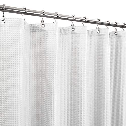 Barossa Design Duschvorhang aus Baumwollmischgewebe, extra breit, 274,3 cm, Wabenmuster, Waffelgewebe, Hotel-Luxus und Spa, schwerer Stoff, waschbar, Weiß, 274,3 x 182,9 cm Barossa Design Duschvorhang aus Baumwollmischgewebe, extra breit, 274,3 cm, Wabenmuster, Waffelgewebe, Hotel-Luxus und Spa, schwerer Stoff, waschbar, Weiß, 274,3 x 182,9 cm von Barossa Design
