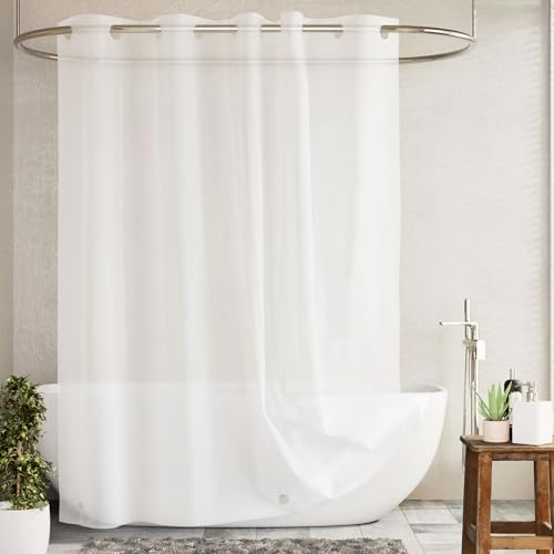 Barossa Design Duschvorhang oder Liner ohne Haken, weiches EVA, 10 g, extra strapazierfähig, mit 3 Magneten für Badezimmer, Standardgröße 180,3 x 188 cm, Frost von Barossa Design
