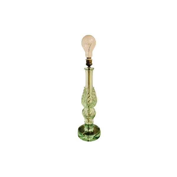 Vintage Murano Glas Tischlampe grün (40er Jahre), Barovier & Toso von Barovier & Toso