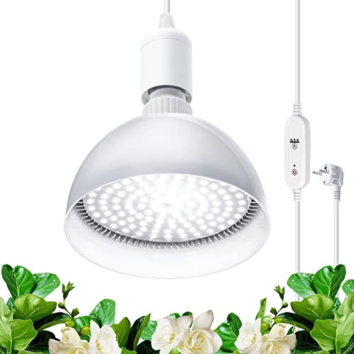 Barrina Led Pflanzenlampe Vollspektrum Glühbirne mit Timing und Hängenden System, 25W, 4H/9H/14H Timer, Pflanzenlampe Zimmerpflanzen für Gewächshaus Garten Sämlinge Sukkulenten Kaktus Wachsen, Bblühen von Barrina